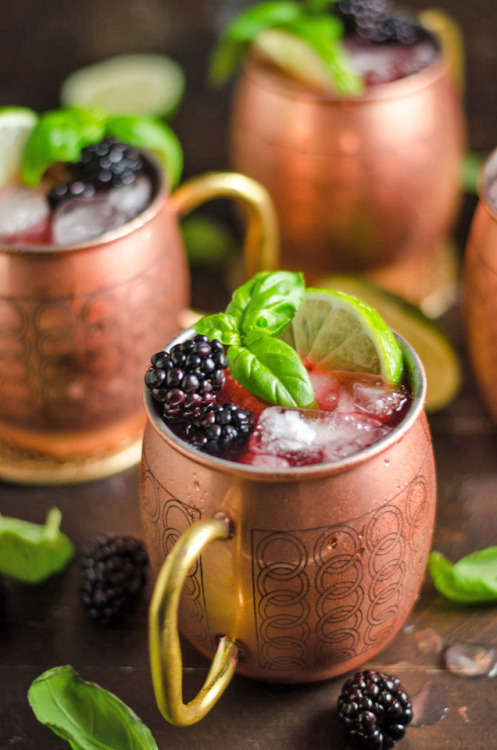 superfoodsfan: (Via: fattributes.tumblr.com) Blackberry Basil Moscow Mules - Get the recipe t