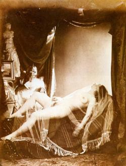 I can’t believe I found a Nude Woman Draping Herself Overdramatically on Furniture, and a Naked Woman in Diaphanous Draperies in one picture.