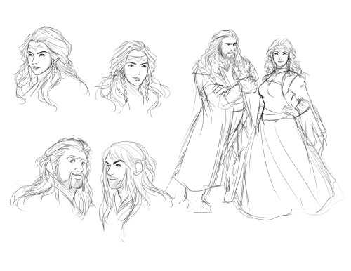 uncreativeart:  I was approached to do a sketch commission of Lady Dis (Thorin’s sister, Fili and Kili’s mother.) Loosely based off of a dozen other designs. I hope it’s satisfactory. I imagine she is where Kili got his good looks from. o//v//o