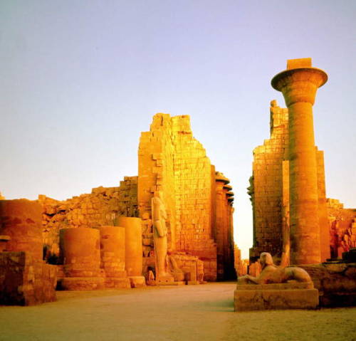 Karnak Temple ComplexView of the Court of Shoshenq I and the Kiosk of Taharqa at sunset, Karnak Temp