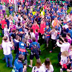 Marcelo takes off running with the Champions League trophy on the pitch with his son Enzo to celebra
