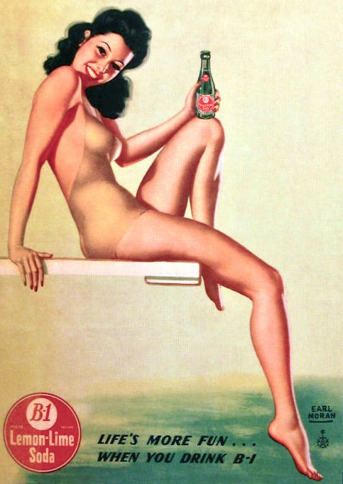 Ad for B-1 Lemon-Lime soda, 1946 / illustration by Earl Moran.