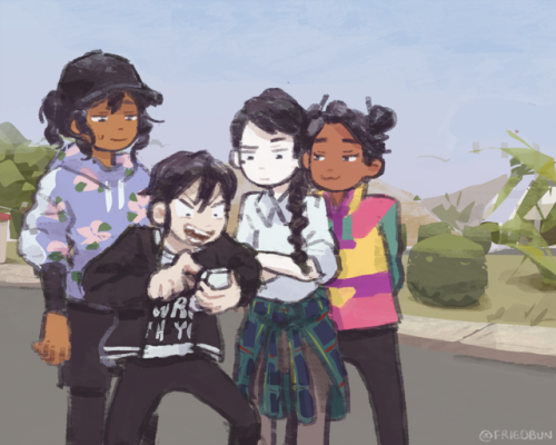 friedbun: Noelle ✌️ and Akarsha  snap a pic before classes (PLEASE PLAY BUTTERFLY SOUP !!! )