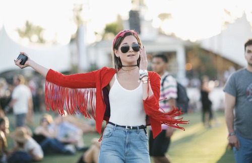 We Wore What in Red Fringe at Coachella Weekend 1