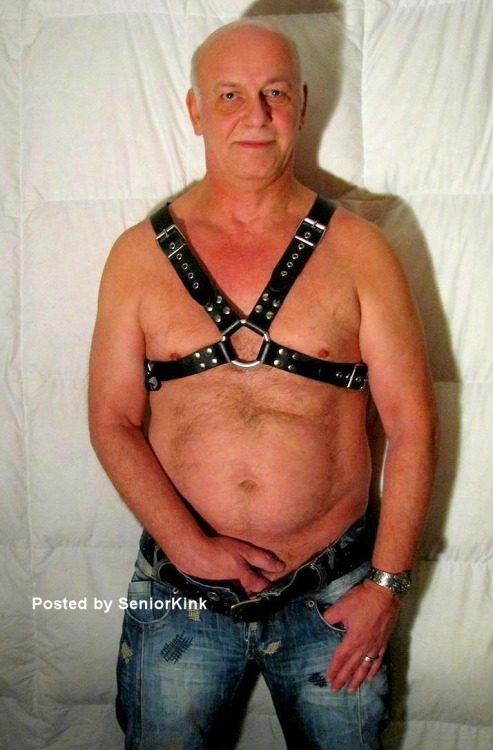 seniorkink:Leather Harness Collection Couple of hot Pipe Daddies in here.