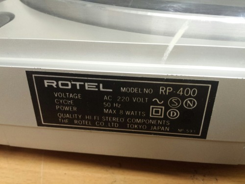 Rotel RP-400 2-Speed Semi Auto Belt-Drive Turntable, 1972(?)