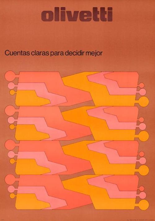 Walter Ballmer, poster Cuentas claras para decidir mejor, 1973. Olivetti for the spanish market. Via