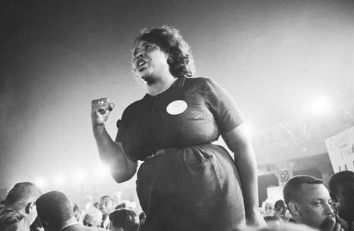 Civil rights crusader Fannie Lou Hamer representing the Mississippi Freedom Democratic Party. Method