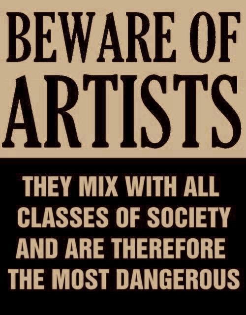 lostupnorth:  “Beware of Artists” - Actual poster issued by Senator Joseph McCarthy