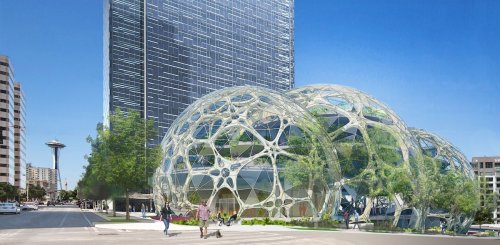 techinsider:
“ Amazon is building these weird but totally awesome treehouse orbs 🌐🌳 This is WAY better than the cubicle life.
This treehouse orb being built by Amazon in Seattle, Washington will house 800 people amidst 20,000 plants. The pentagonal...