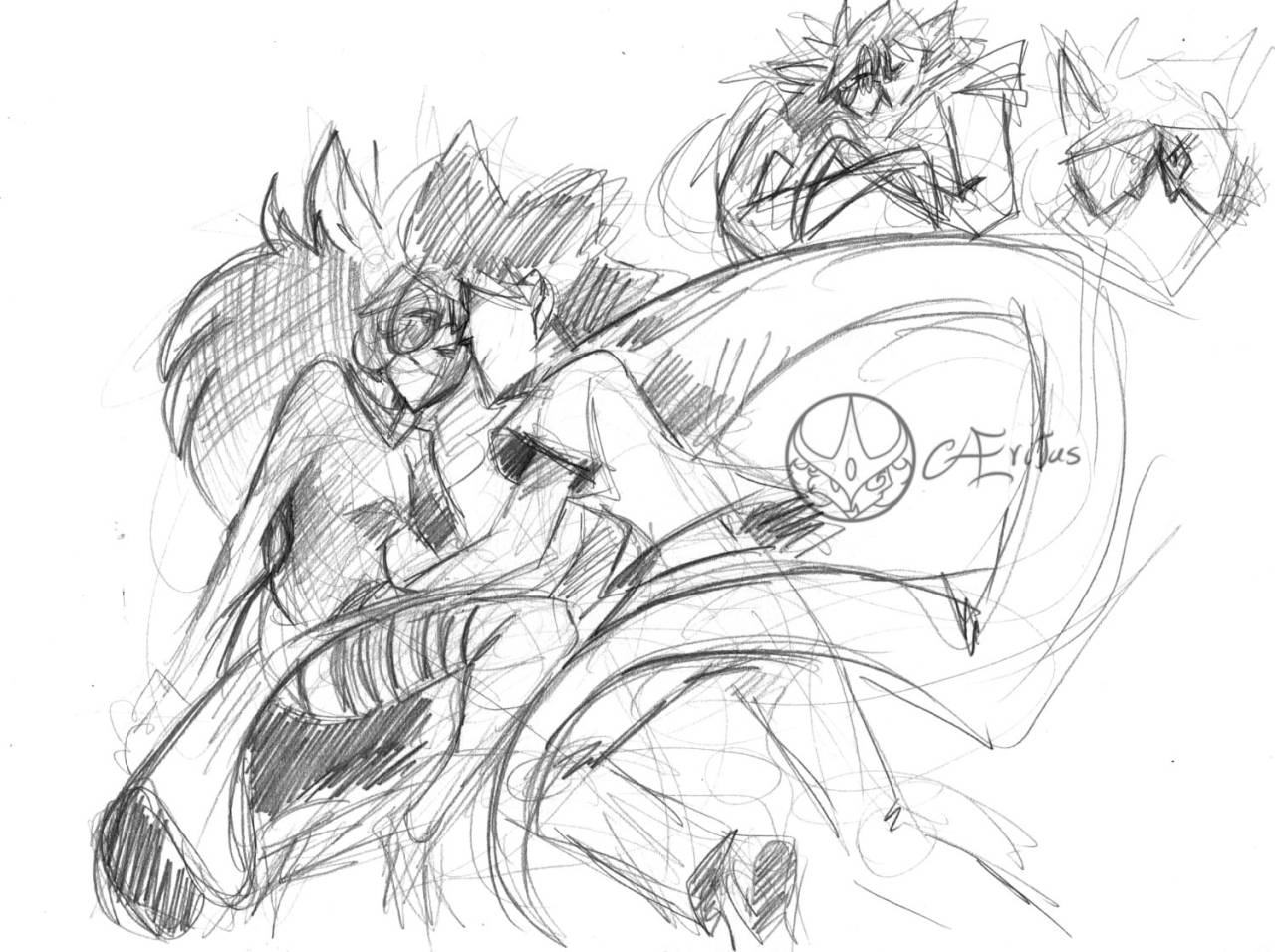 Few sketches done yesterday night at the pub with my bfIn order: Bf’s Pokemon mystery