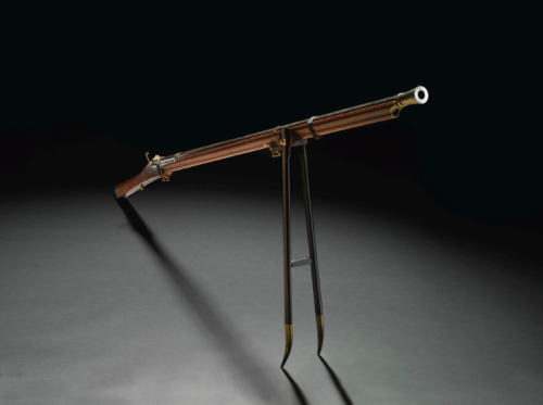 Ornate gold inlaid matchlock musket made for the Qianlong Emperor (1711-1799), the 6th Emperor of Manchu led Qing Dynast