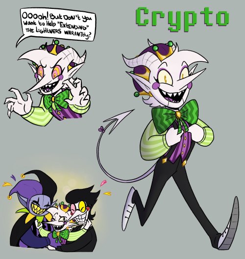 just-ornstein: Meet Crypto, the tiny hellspawn from Jevil and Spamton! This chaotic gal will do abso
