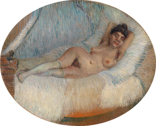 the-barnes-art-collection: Reclining Nude (Femme nue étendue sur un lit) by Vincent van Gogh,