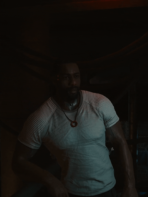 IDRIS ELBA As Solomon Reed In Cyberpunk 2077: Phantom Liberty (2023).
