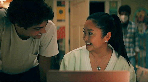 luke-pattersons:LANA CONDOR AND NOAH CENTINEO in the bloopers for TO ALL THE BOYS: ALWAYS AND FOREVE