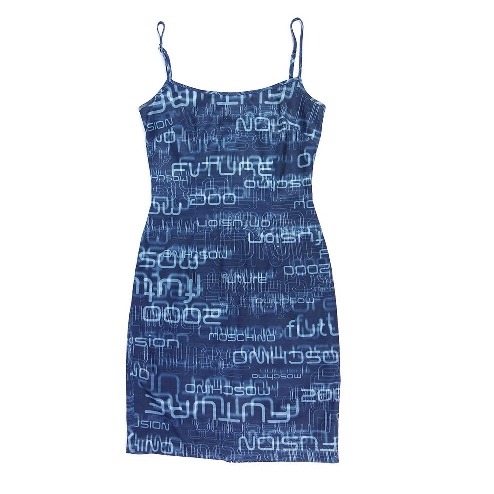 tapireye:Vintage Moschino “Future 2000″ Print Dress