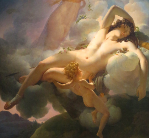 ganymedesrocks:Awaking in the Enlightened 18th century or Awakened in the 19th century by the brushstrokes of Pierre-Narcisse Guérin - Aurora and Cephalus 1783 - “Céphale endormi” or the same emergence from sleep seen through the detail taken from