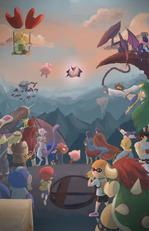 Here is the textless version of my piece for the Super Smash Bros Countdown event at @ssbucount!I ba