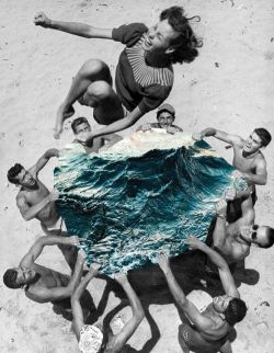 wetheurban:  ART: Natural Act by Merve Özaslan Natural Act is a collection of creative photo collages in which Turkey-based photographer Merve Özaslan blends colorful nature images into vintage, black-and-white photos. Read More 