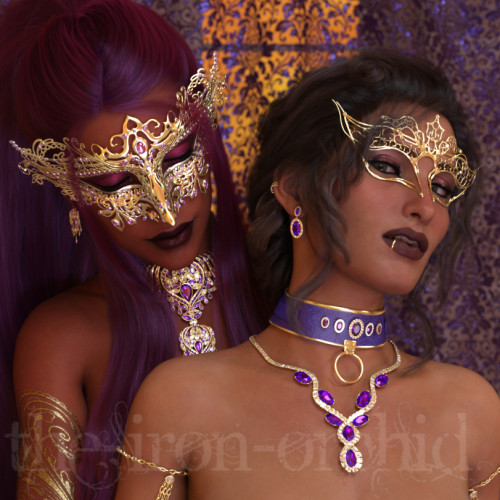the-iron-orchid: Midsummer Masquerade, Day 2: Collars, Exhibitionism Nadia places her hands over Vis
