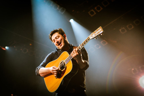 Marcus Mumford of Mumford &amp; Sons performs at the Scandanavium in Gothenburg, Sweden on 9 May