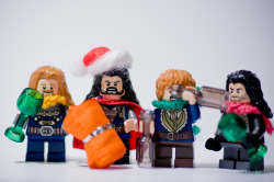 legothorin:  Alcohol: check. Shock Blanket: check. Bilbo don’t drink it all already, we’re not even there yet! [x] Team Durins &amp; Baggins ready for their upcoming BOTFA experience.  Oh who am I kidding. No one can be ready for that. T_T   Awesome