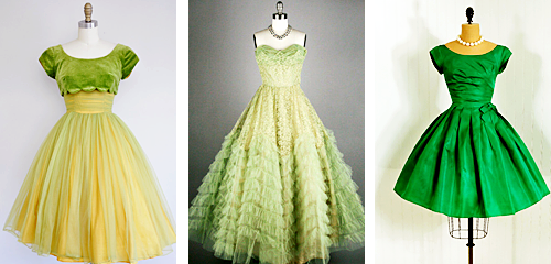 Porn photo 1950s Prom and Party Dresses: Green