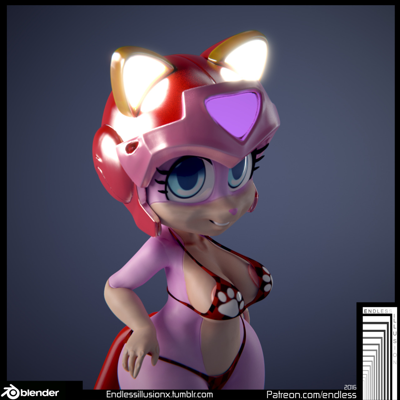 endlessillusionx:  Last model of the year.The original zbrush sculpt file was made