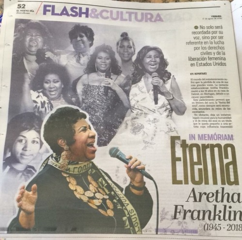 oshun67:  Aretha Franklin was and forever will be the antithesis of Soul , yet , her voice could fit any genre and make it her own! She wailed, sang and hit notes that echoed the African female spiritualists, enslaved women fighting to survive during