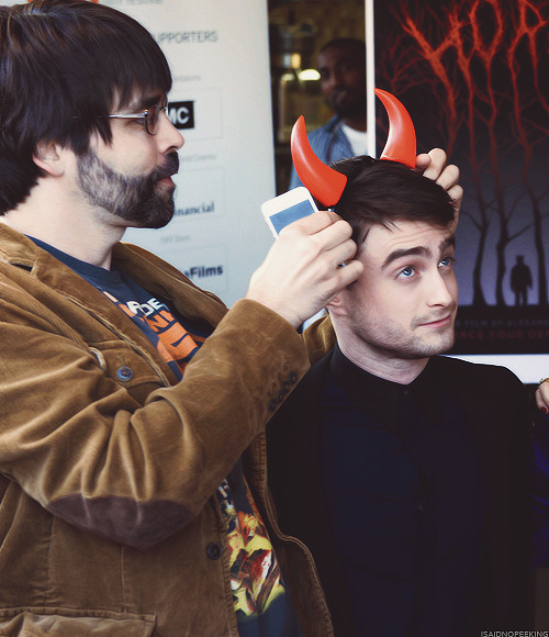 isaidnopeeking: Joe Hill &amp; Daniel Radcliffe  | &lsquo;Horns&rsquo; TIFF Pr