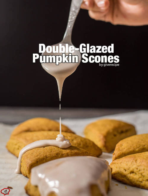 foodffs: DOUBLE-GLAZED PUMPKIN SCONES Really nice recipes. Every hour. Show me what you cooked!