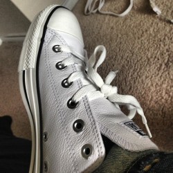 White leather Chuck&rsquo;s #wdywt #smyfh