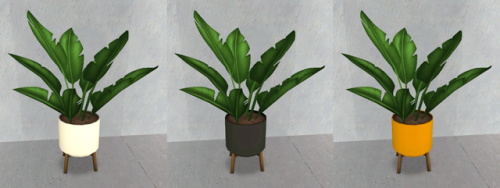 TS4&gt;TS2 conversion of ThePlumbobArchitect toddler high chair, mid-century planter, and rug. S