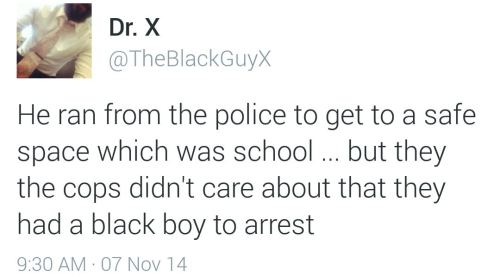 babycakesbriauna: Because God forbid a young, black male in America actually wants an education.