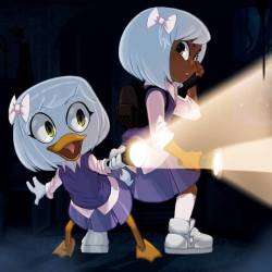 tovio-rogers:#webby in her new #ducktales incarnation. Also a human one cuz why not? &lt;3