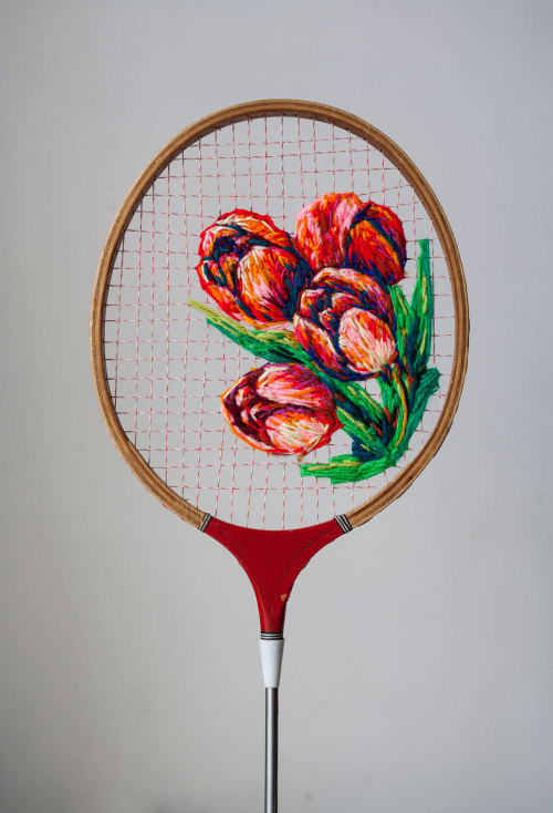 peachghosts:Danielle Clough racket embroidery (source)