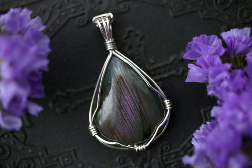 Beautiful purple labradorite pendants in sterling silver handmade by me.Available at my Etsy Shop - 