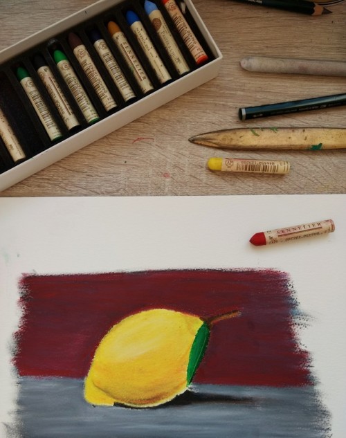 Experimenting with oil pastels