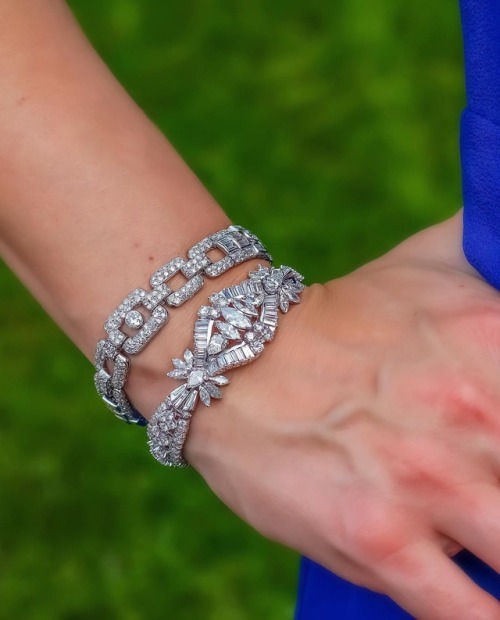 Stunning pair of diamond & platinum bracelets from Dupuis’ upcoming Important Jewels Auction thi