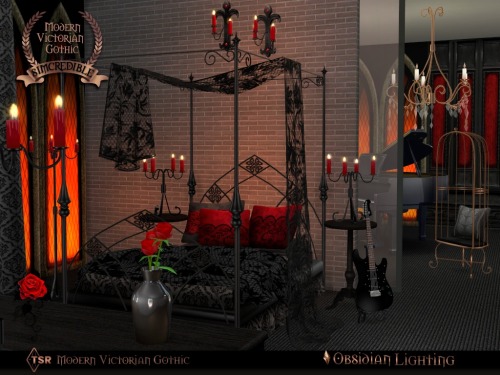 Obsidian Lighting By SIMcredible!designs | Available at TSR. Part of ‘Modern Victorian Gothic&