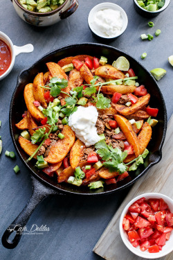 do-not-touch-my-food:  Mexican Beef Potato Wedges    Yummy