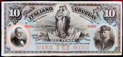 Pesos - #Uruguay 20 settembre de 1887 (sx+ dx Camillo Benso Coante di Cavour &amp; Giuseppe Garibaldi)