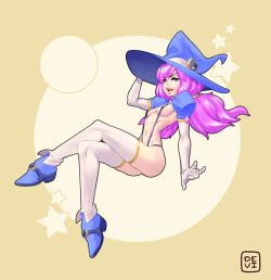 Magical Acappella (OC)Well, I finally present to you my new OC, Acappella, a rookie musical witch / magical girl who will face a great treat on my new eroge project. While inexpert she has great resolve and heart to endure her upcoming lewd quest. Hope