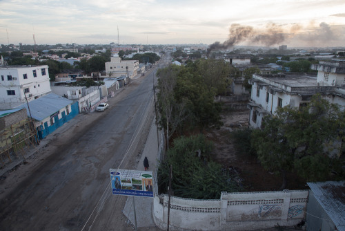 Mogadishu at dawn, shot from the roof of the Peace Hotel 2, where we were staying. Just two years ag