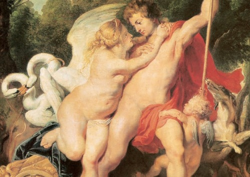 Venus and Adonis (det), by Peter Paul Rubens, 1614