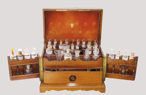 A medicine chest of a spanish surgeon, made in France c. 1800 