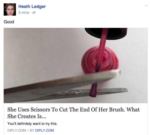 lapetitepixie:  heath ledger came back to life like 3 mins ago just to share a clickbait article. th