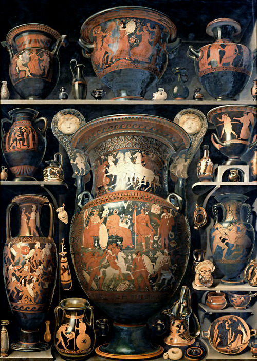 hadrian6:Greek and Etruscan Vases. 18th.century. Alexandre Isidore Leroy de Barde. French 1777-1828. watercolor.     http://hadrian6.tumblr.com