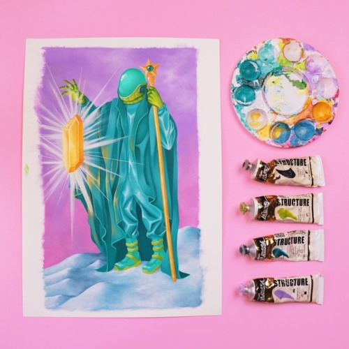 New card alert! ✨‍ I wanted to tackle a more simple card this time ‘round. The Hermit is a